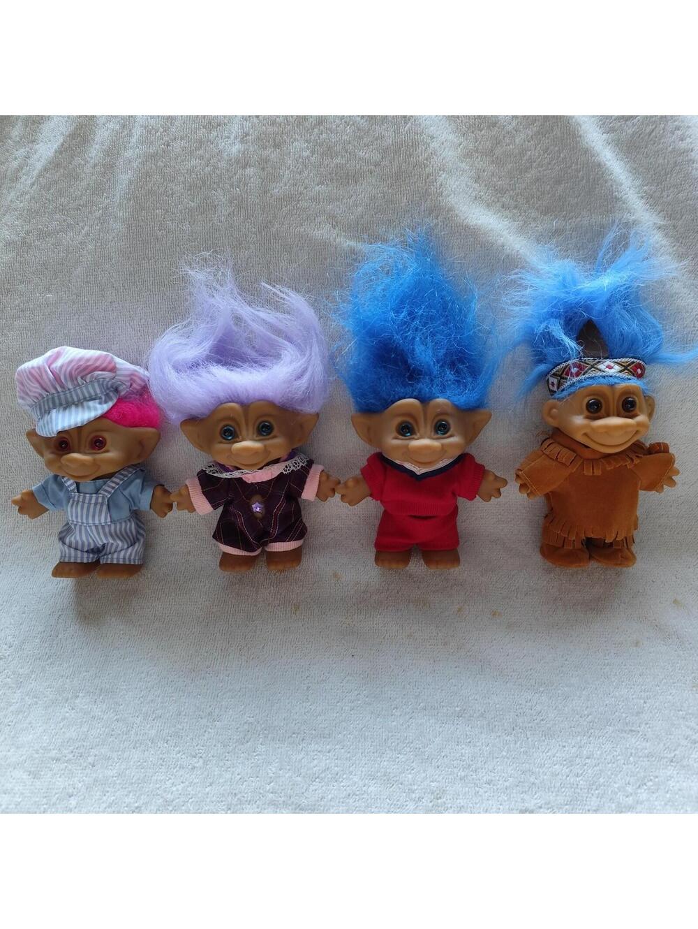 Vintage Russ And Ace Novelty Troll Dolls Lot 5 " 5 inch